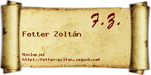 Fetter Zoltán névjegykártya